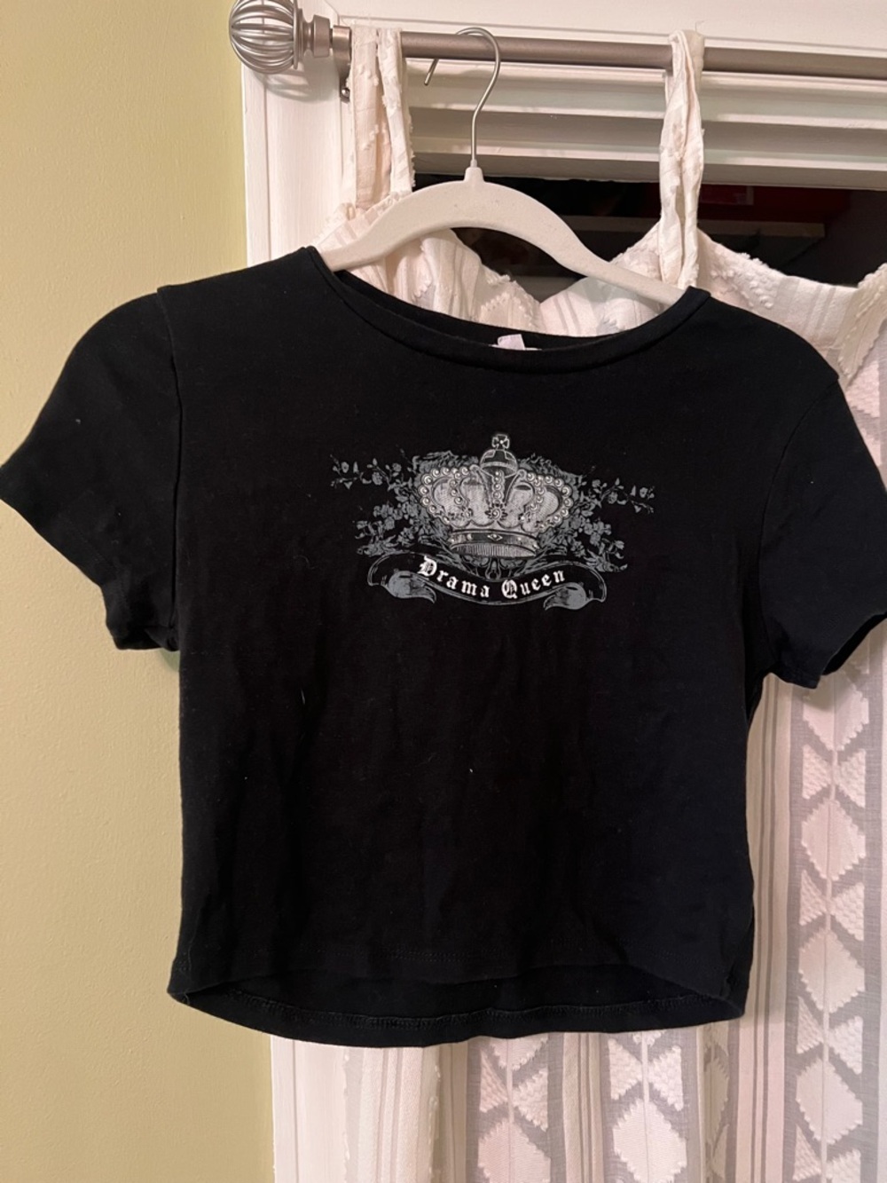 Garage Black "Drama Queen" Crown Graphic Crop Tee